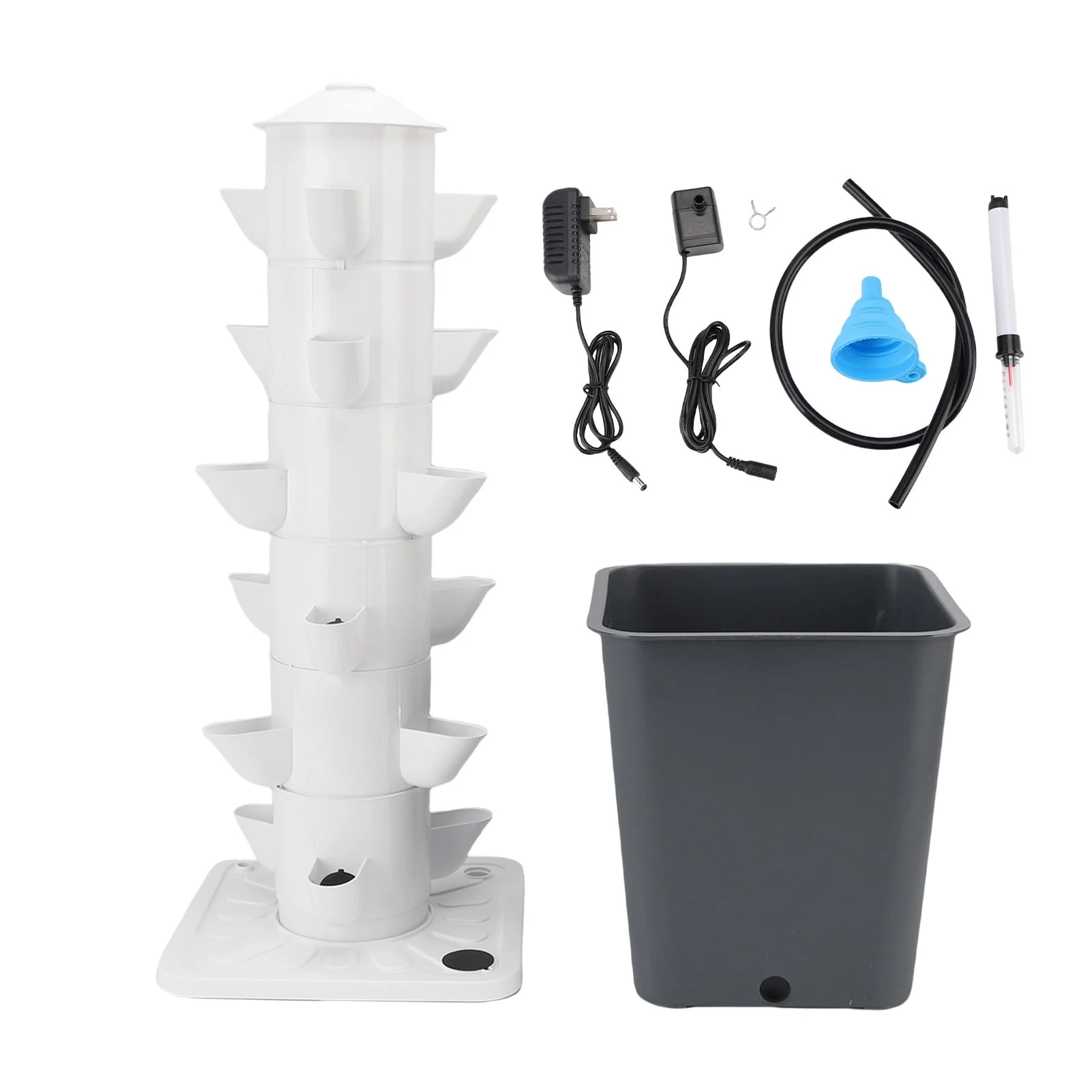 Hydroponics Growing System, Vertical 18 Hole Hydroponic Tower with 10L Watertank Hydroponic Tower for Indoor Vegetable Growing At Home