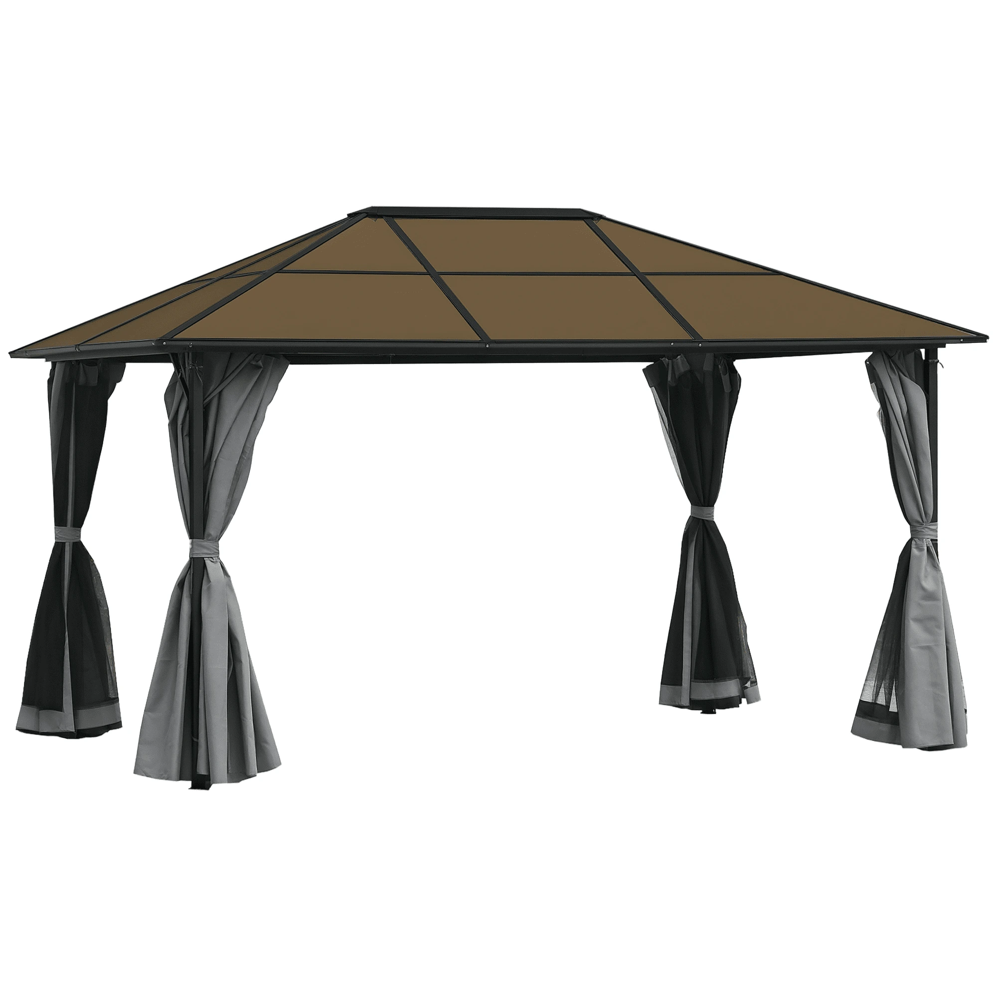 Outsunny 10' x 13' Patio Gazebo Party Tent Marquee Outdoor Shelter, Grey