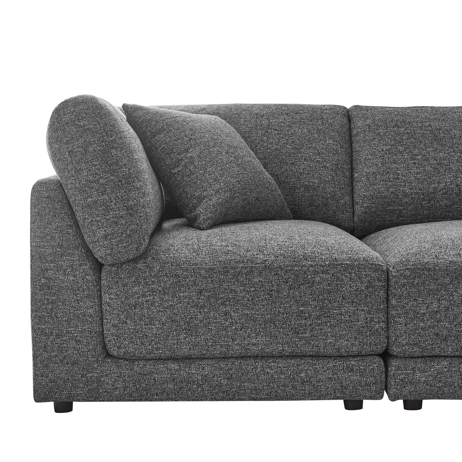 Aiden & Ivy Dayna 4-piece Modular Fabric Sofa with Ottoman