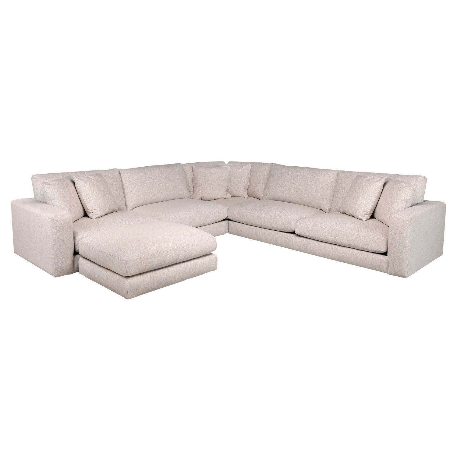 Nice Link Whitley 4-piece Fabric Sectional with Ottoman