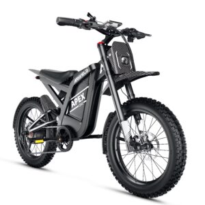 Arkveld Electric Bike for Adults, Peak-3000W, Max 40MPH and 80Miles Electric Motorcycle,25" Fat Tire Dirt Bike, APEX1 7-Speed E-Bike-White