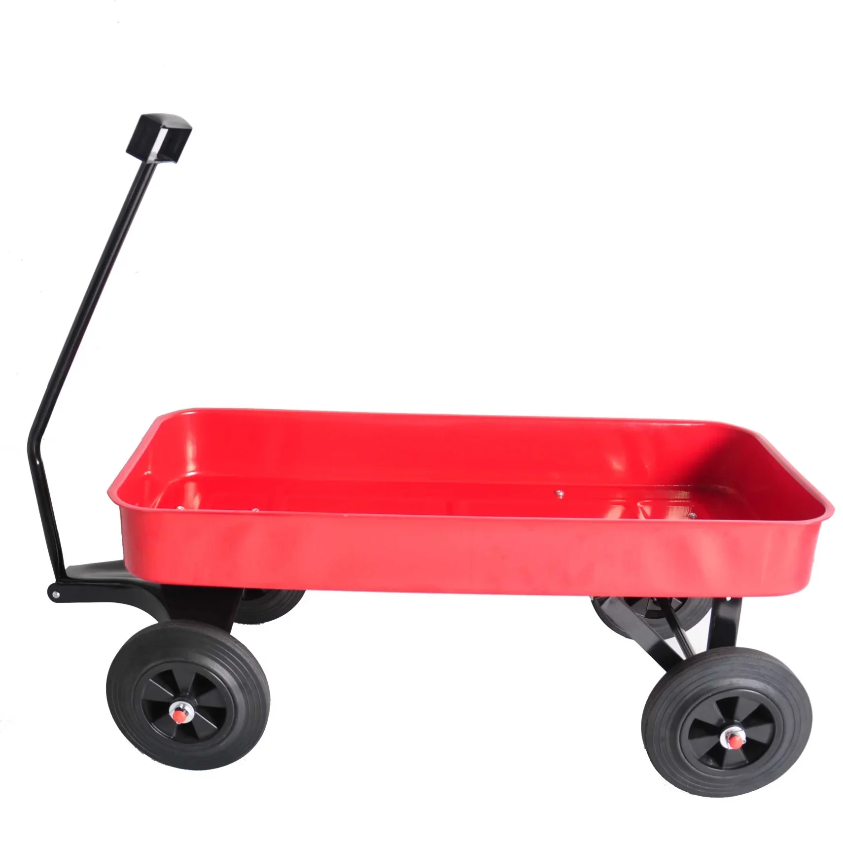 Collapsible Folding Wagon, Push Pull Foldable Beach Wagon Cart with All-Terrain Wheels, Heavy Duty Utility Grocery Wagon for Outdoor Camping Garden Sport Shopping,Pink