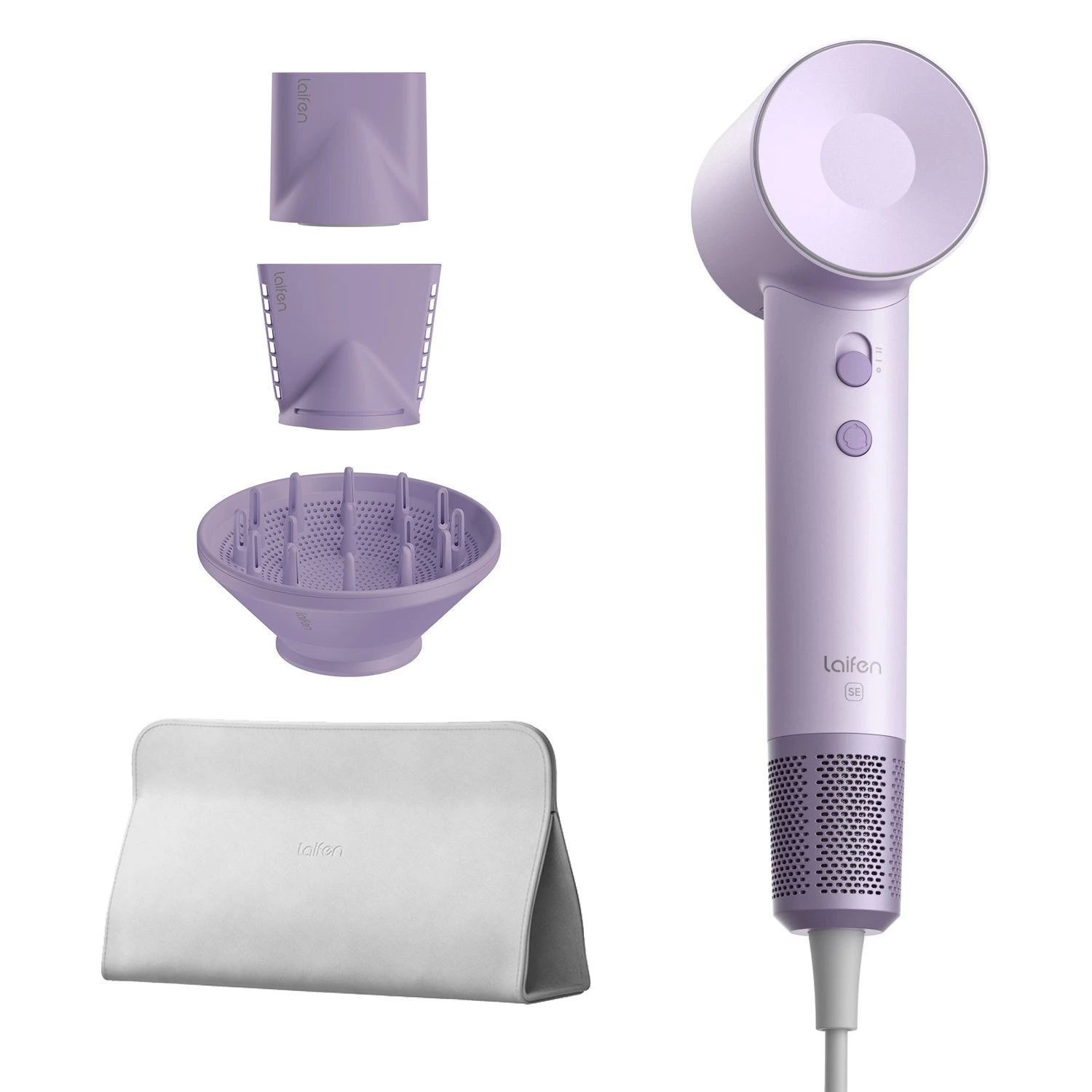 Laifen SE Hair Dryer with 3 Nozzle Attachments and Storage Bag