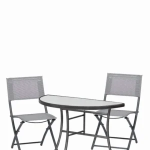 Sunmate Casual 3pc Bistro Set Contemporary Style Outdoor Dining Furniture