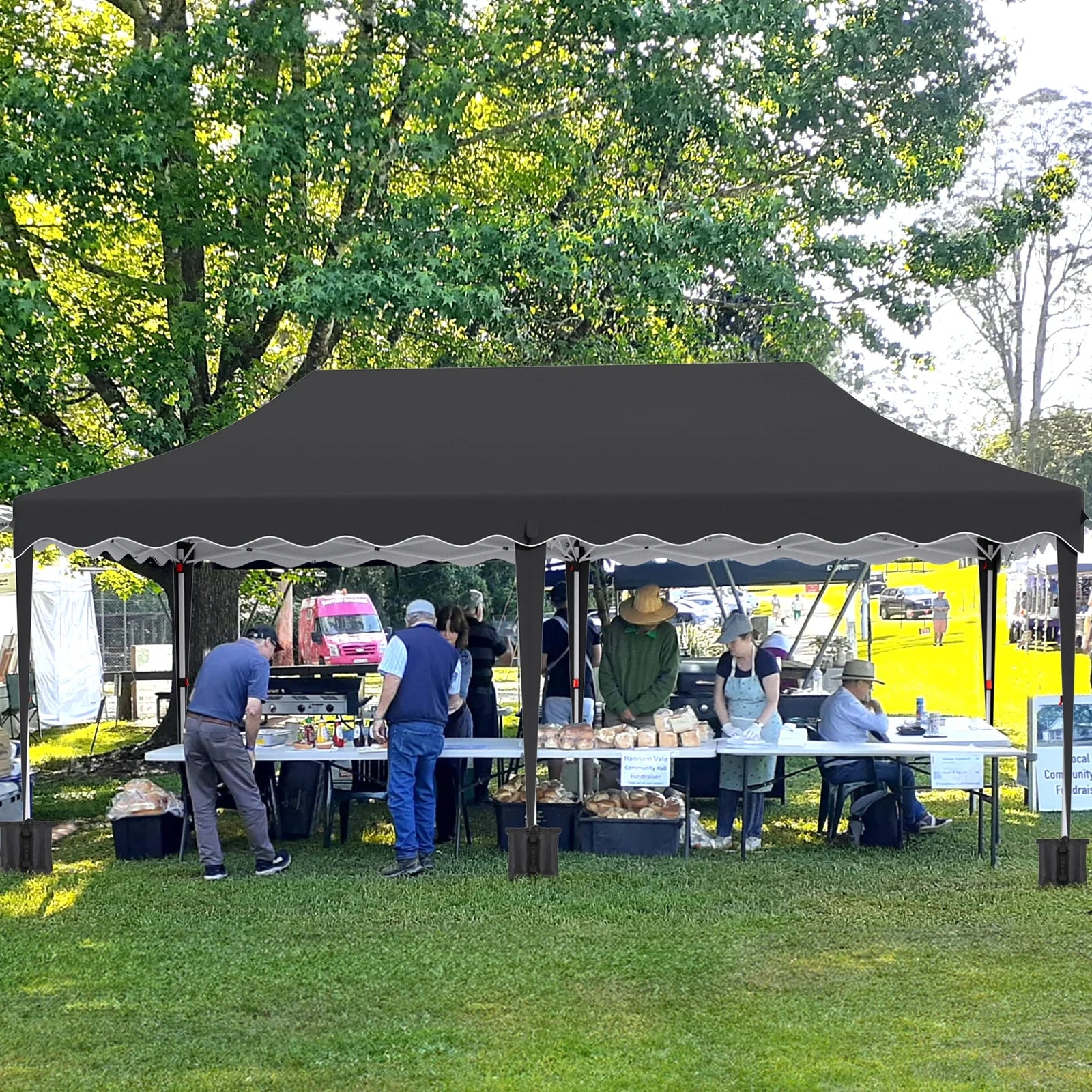 LAZY BUDDY 10'x20' Pop up Canopy Tent with 6 Sidewalls, Heavy Duty Outdoor Canopy Tent Commercial Instant Folding Sun Shelter for Party, Wedding, Camping