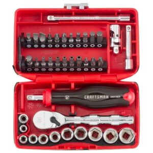 Craftsman V-Series 1/4 Inch Drive Metric 6-Point Tool Set, 38 Pieces