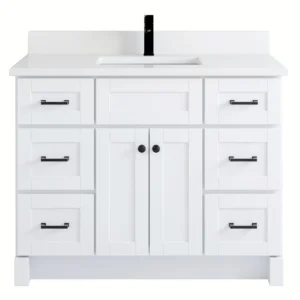 VanGo Willow Vanity in White with Quartz Countertop
