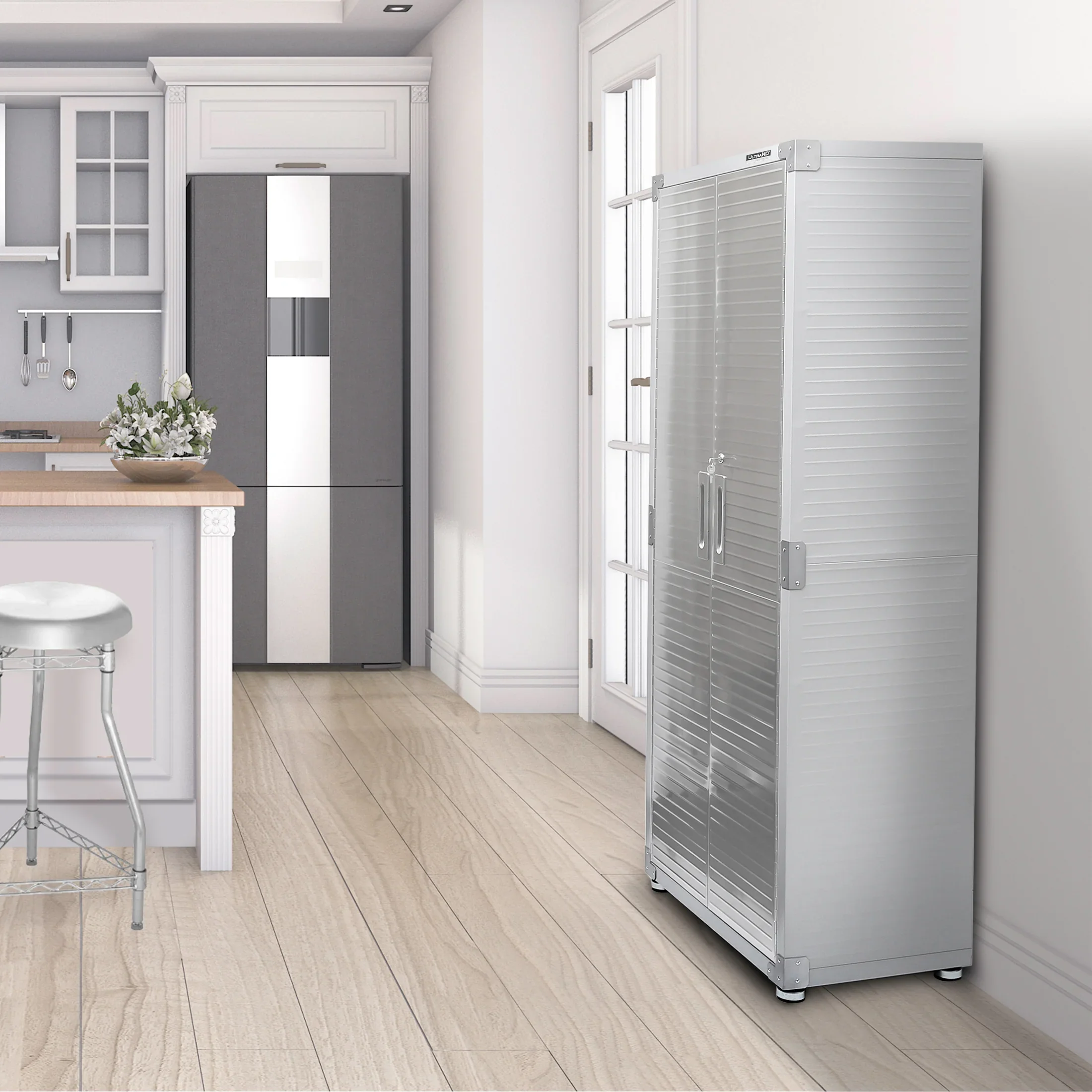 Seville Classics UltraHD? Steel Body Lockable Storage Cabinet Organizer Locker Shelving Unit, Graphite, 30" W x 18" D x 72" H
