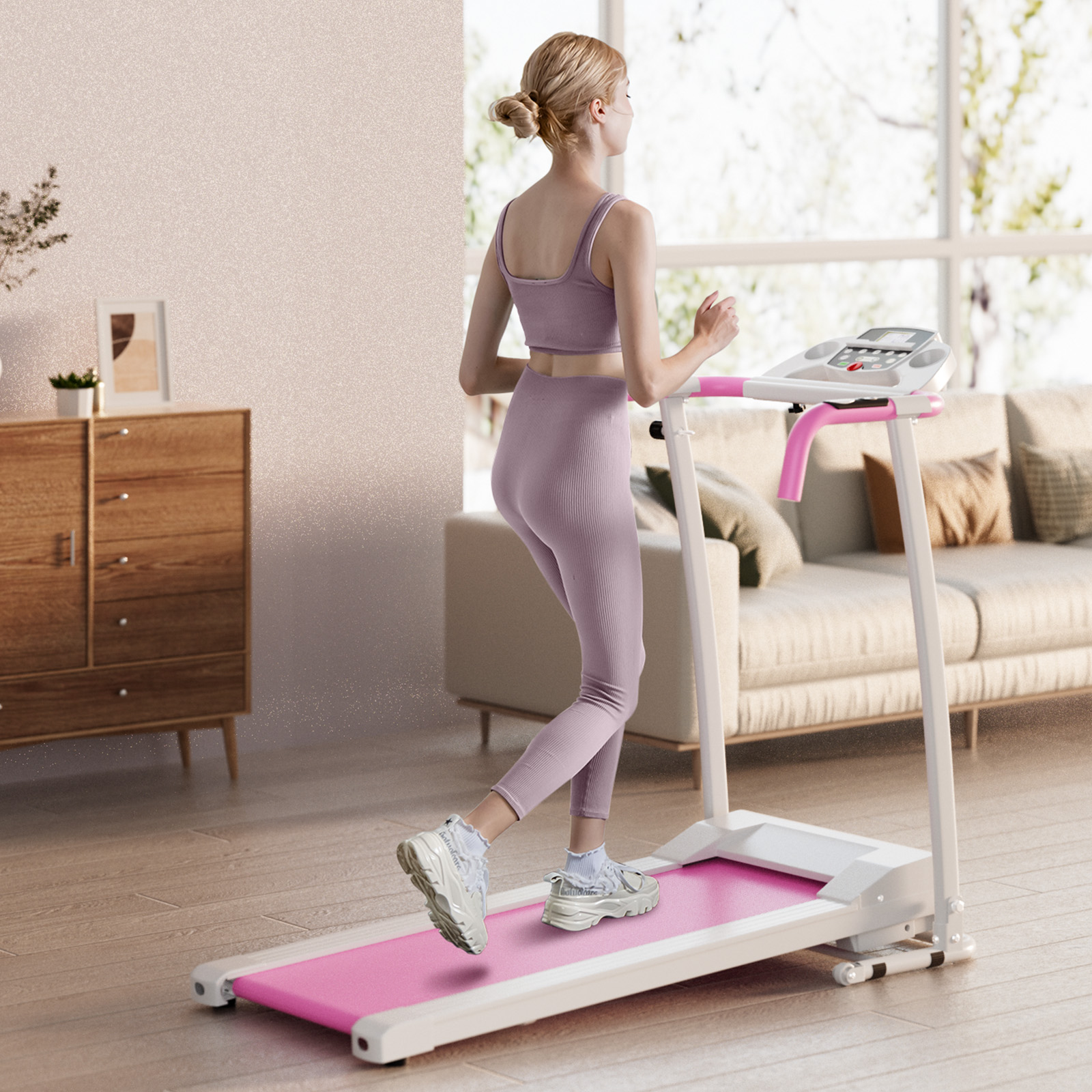 Costway 800W Folding Treadmill Electric /Support Motorized Power Running Fitness