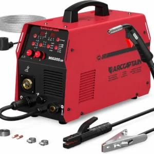 ARCCAPTAIN 6 in 1 MIG Welder, 200A Welding Machine Multiprocess 110V/220V, Flux Core MIG/Gas MIG/Lift TIG/Stick/Spool Gun MIG/Spot Welder with Synergy