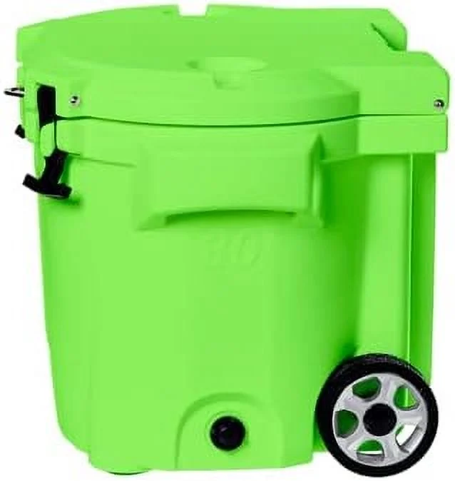 30 Quart Wheeled Hard Cooler Insulated Portable Ice Chest Box Durable, All-Terrain Rolling Cooler for Beach, Drink, Beverage, Boating, Fishing, Camping, and Outdoor Activities