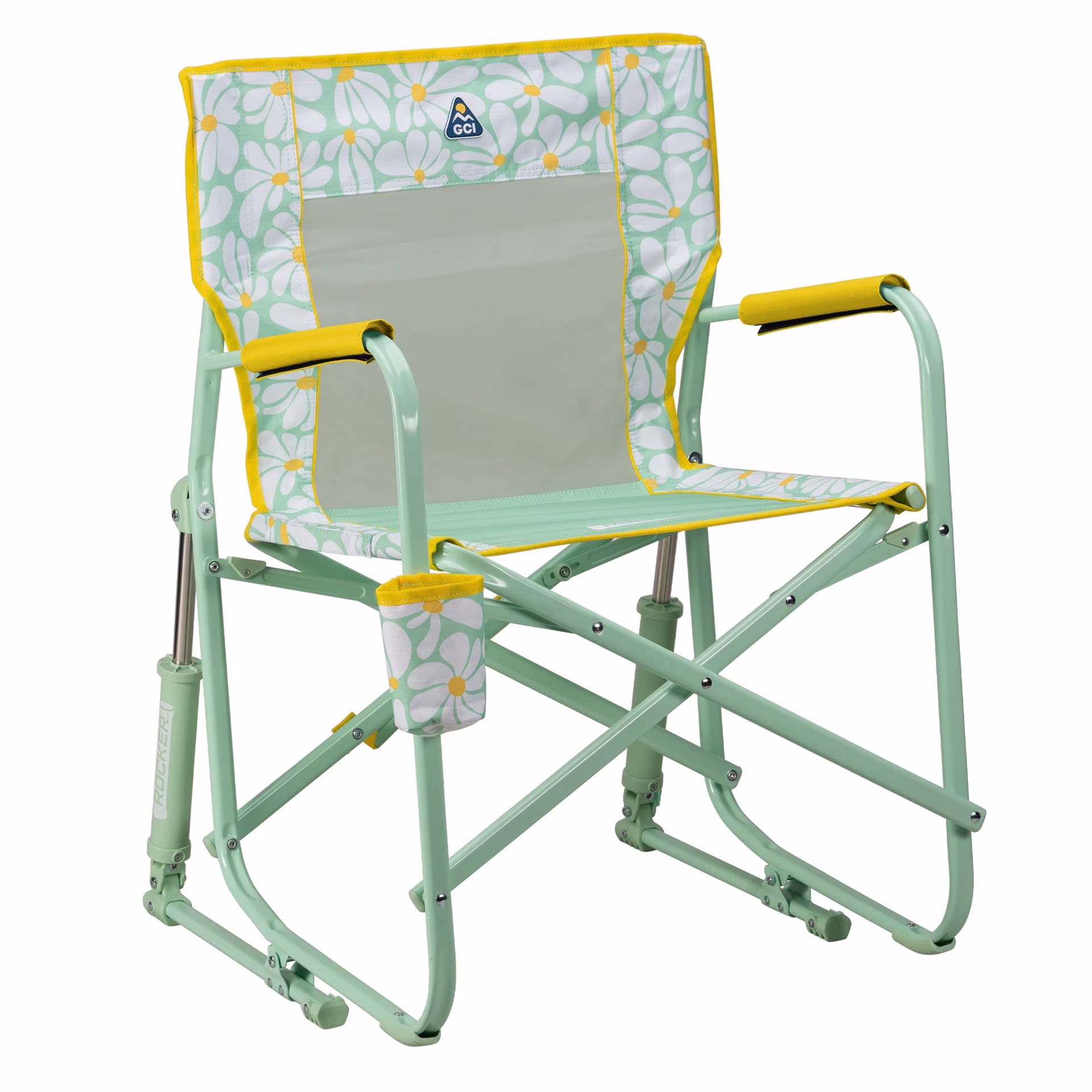 GCI Outdoor Freestyle Rocker Foldable Rocking Camp Chair, Purple Floral