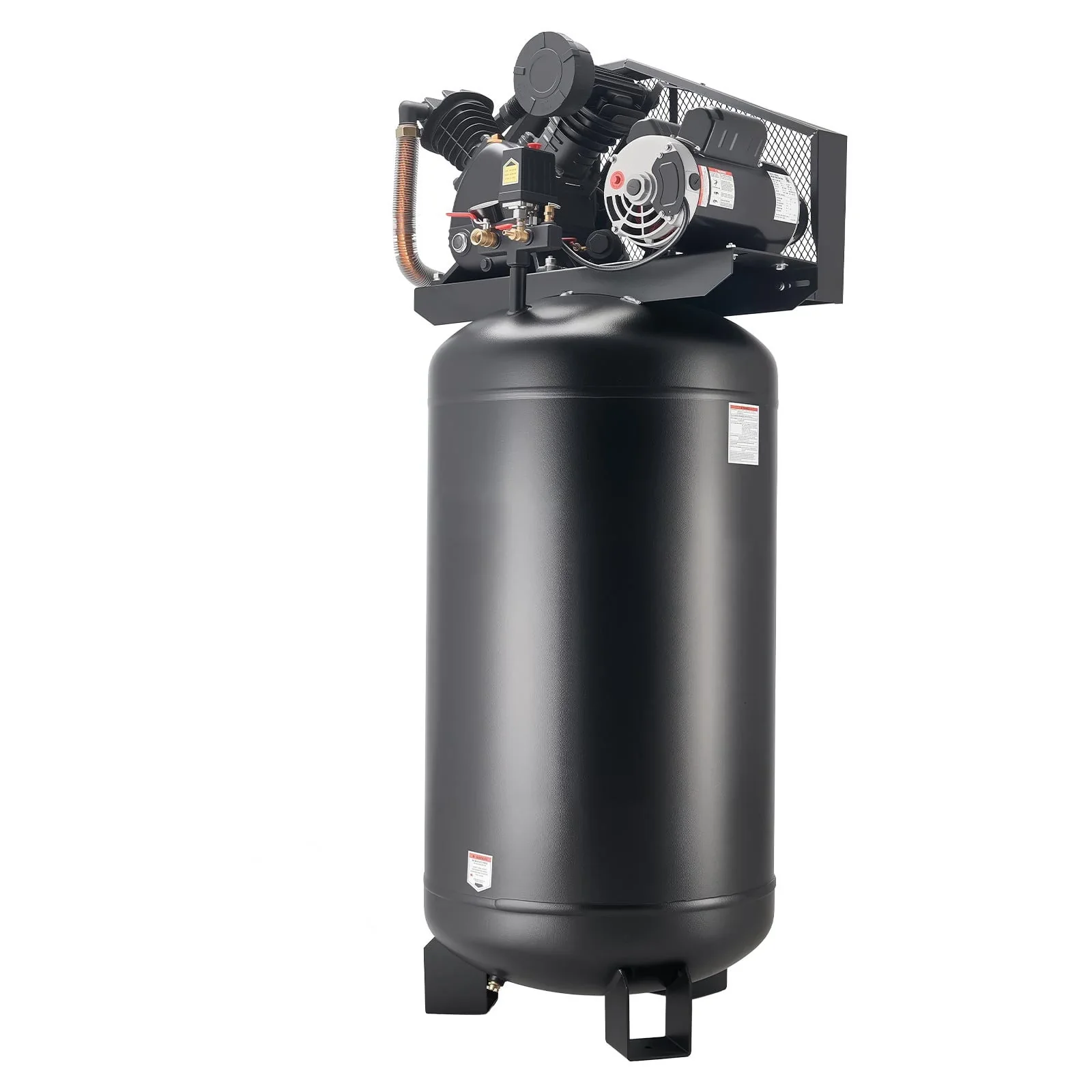 KFFKFF 80 Gallons Heavy-Duty Air Compressor, 5HP 10 SCFM at 90PSI Air Compressors Max 175PSI Pressure, Oil-Lubricated Compressor Tank(230V 60Hz, No-Plug)