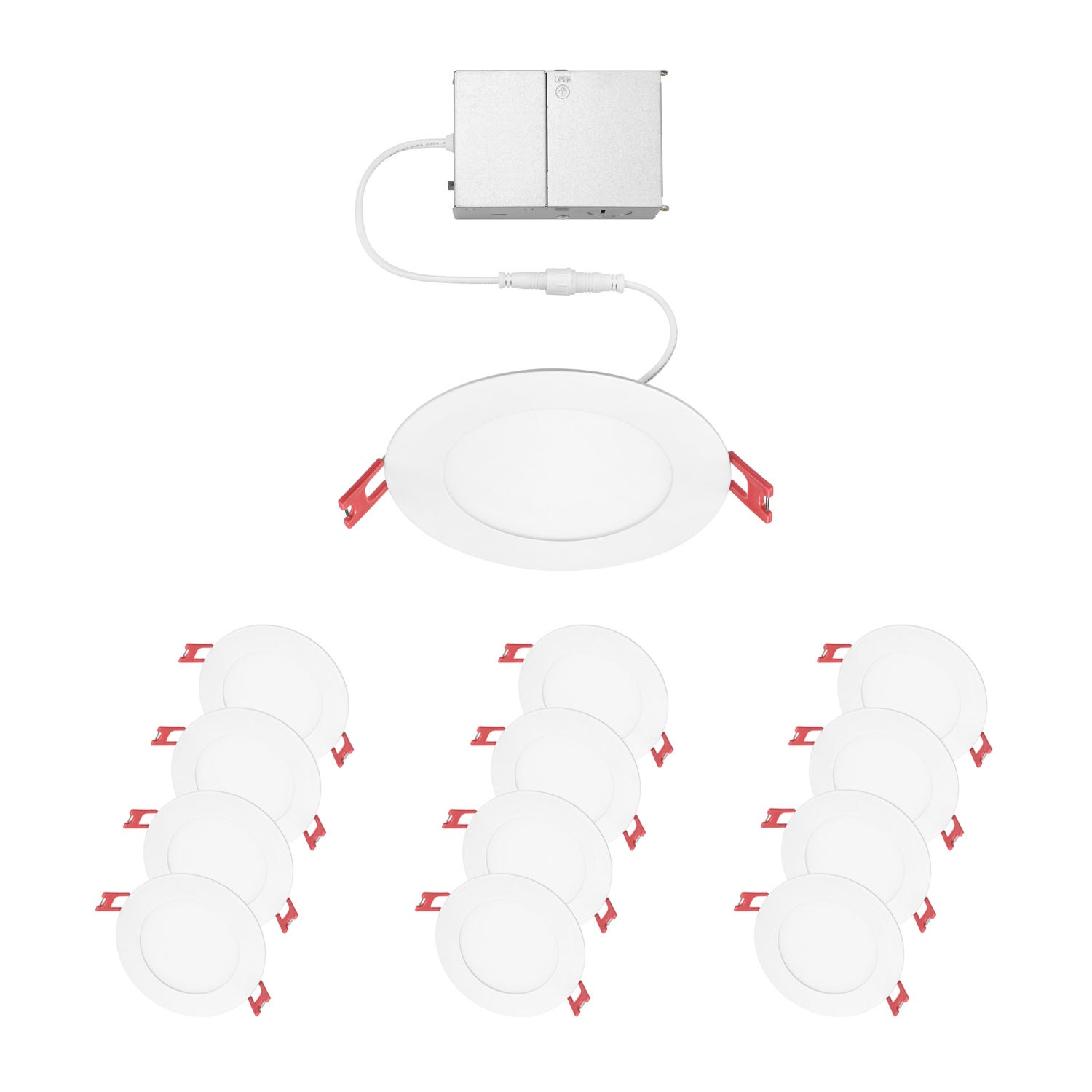 Globe Electric 3 CCT Integrated Slim Recessed Light Kit, 12-pack