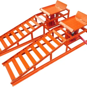 2PCS Hydraulic Car Truck Service Ramps 12 000 lbs Heavy Duty Garage Lift Ramps Adjustable 9.8 In -15 In for Oil Changes and Repairs Orange