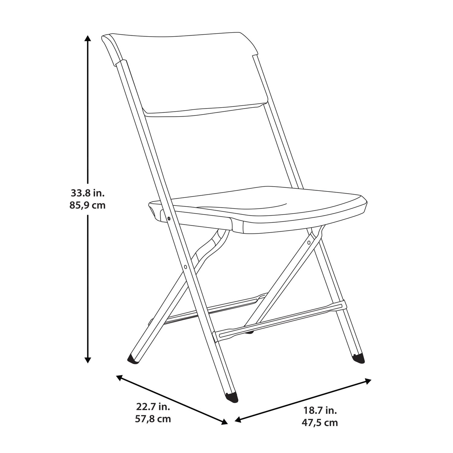 Lifetime Bypass Commercial Folding Chairs, 4-pack
