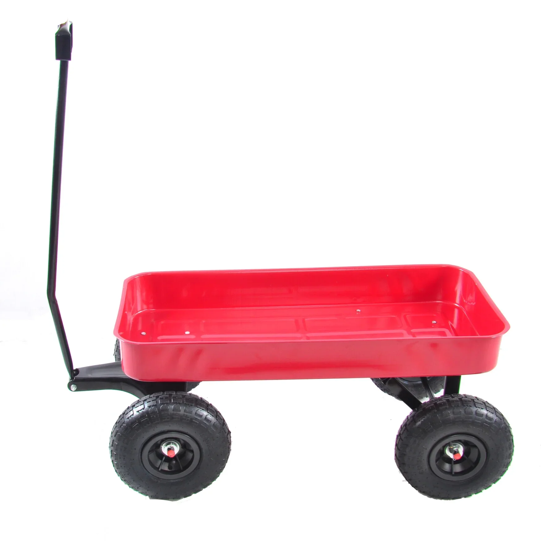 Collapsible Folding Wagon, Push Pull Foldable Beach Wagon Cart with All-Terrain Wheels, Heavy Duty Utility Grocery Wagon for Outdoor Camping Garden Sport Shopping,Pink