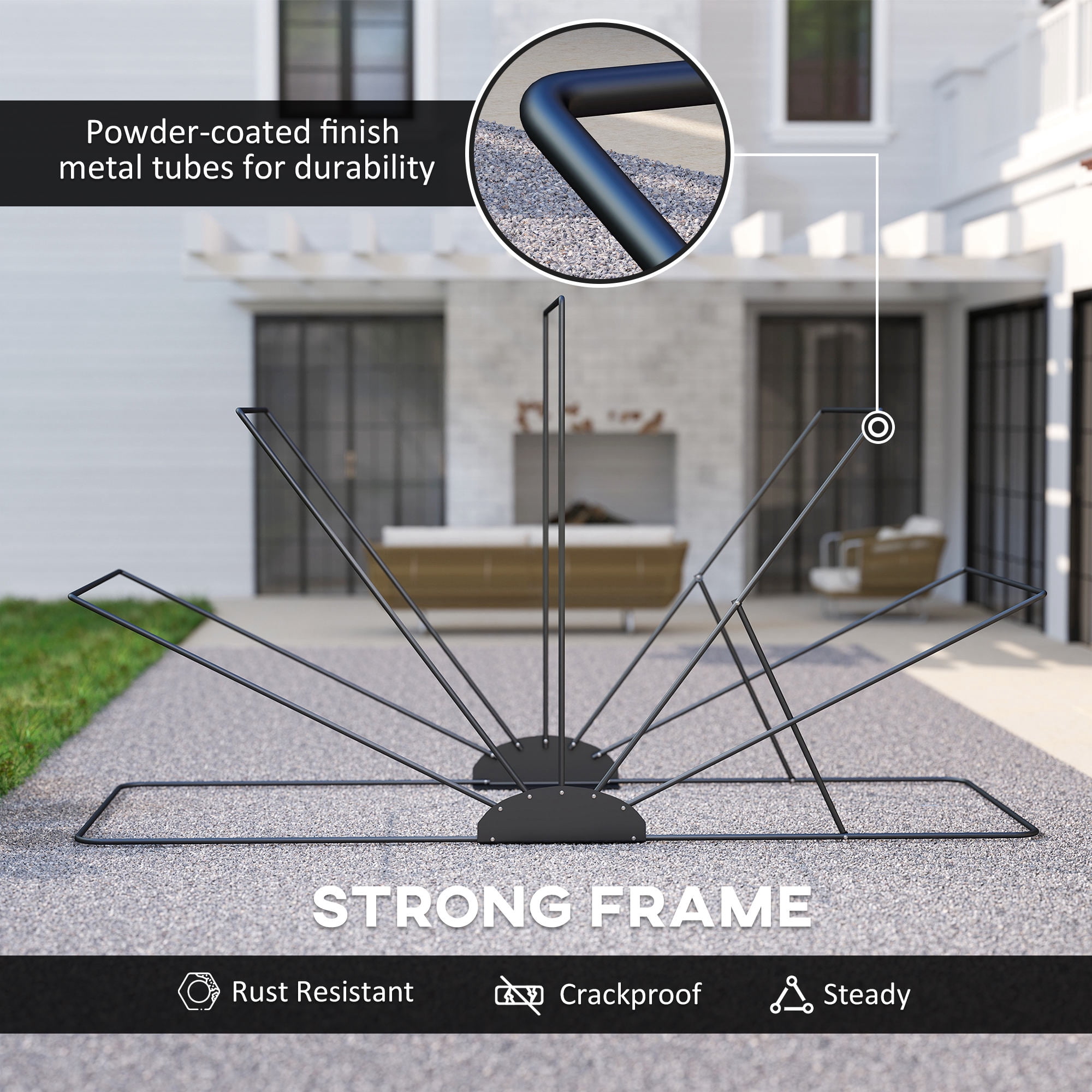 Outsunny Motorcycle Shelter, Waterproof Motorbike Cover w/ 2 Mesh Windows
