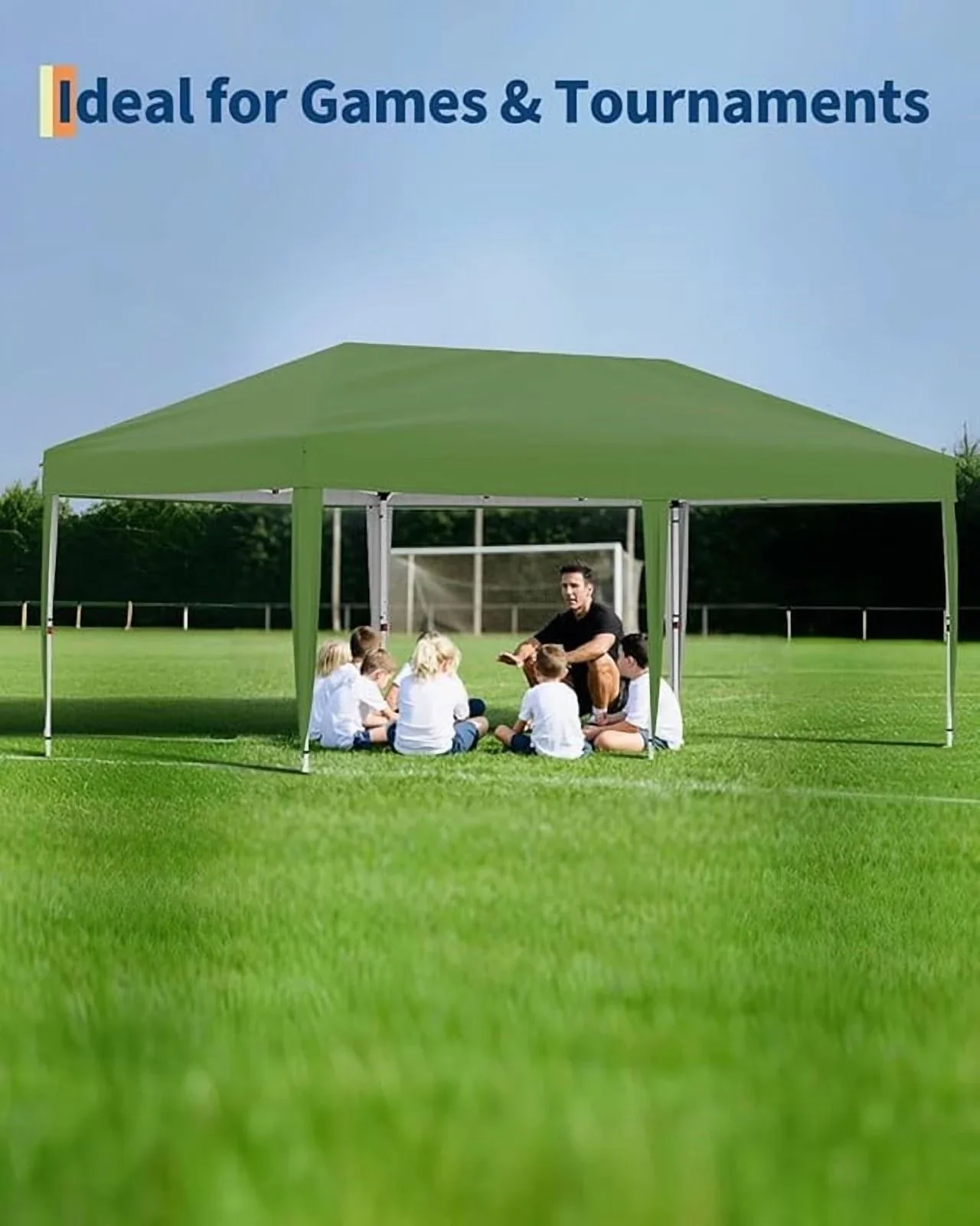 10x20 Pop Up Canopy Tent with 4 Sidewalls, Heavy Duty Outdoor Canopy UPF 50+ All Season Waterproof Commercial Street Vendors Party Tents with Roller Bag, 8 Stakes & 6 Sandbags,Khaki
