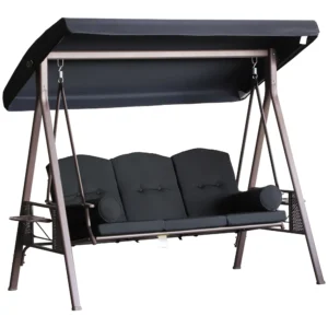 Outsunny 3 Seater Porch Swing Heavy Duty Outdoor Swing Chair