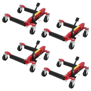 Wheel Dolly Jack Set – Hydraulic 1500 lb 2-Pack – Foot Pedal Lift & 360° Casters – Q235 Steel – Cars, SUVs, Trucks & ATVs – Rust Resistant – Auto Repair