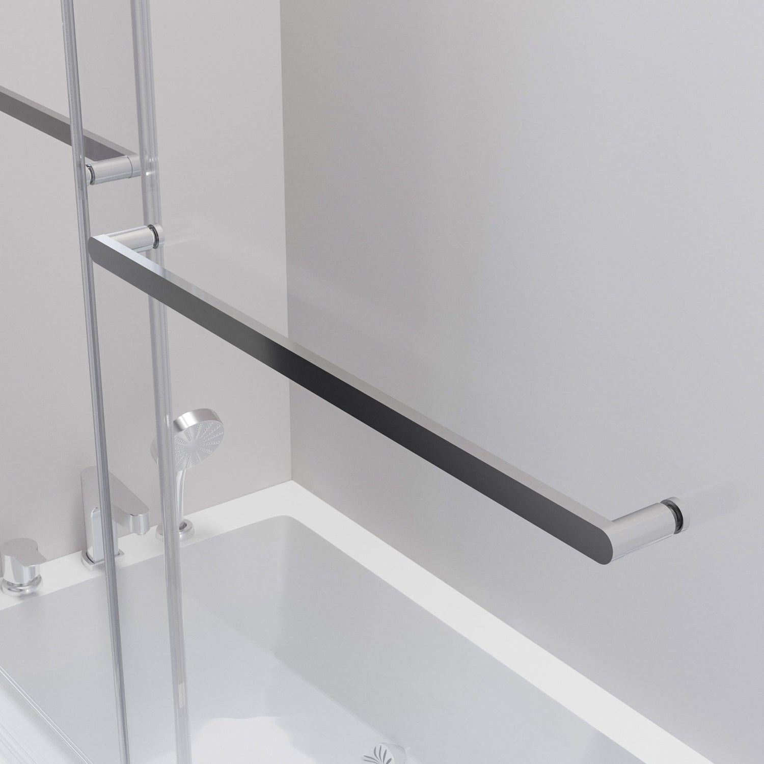 Hydro Vision Kronos 60 in. Frameless Reversible Bypass Bathtub Door