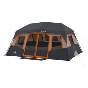 Ozark Trail 10-Person Instant Cabin Tent -C 2-Room Family Camping Tent with Rainfly