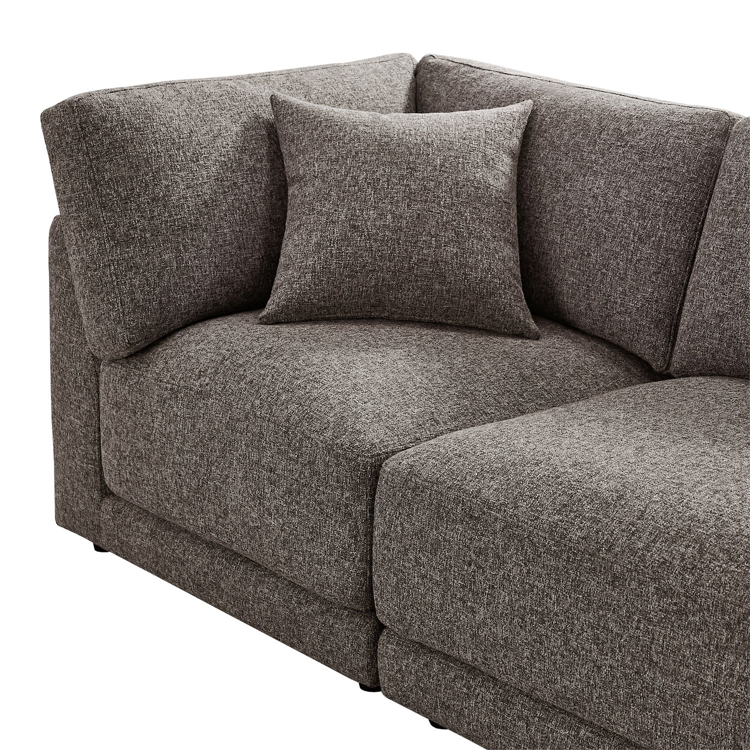 Aiden & Ivy Dayna 4-piece Modular Fabric Sofa with Ottoman