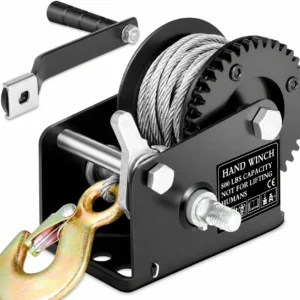 Portable 1200 LBS Capstan Cable Winch Manual Hand Winch With Self Locking Brake