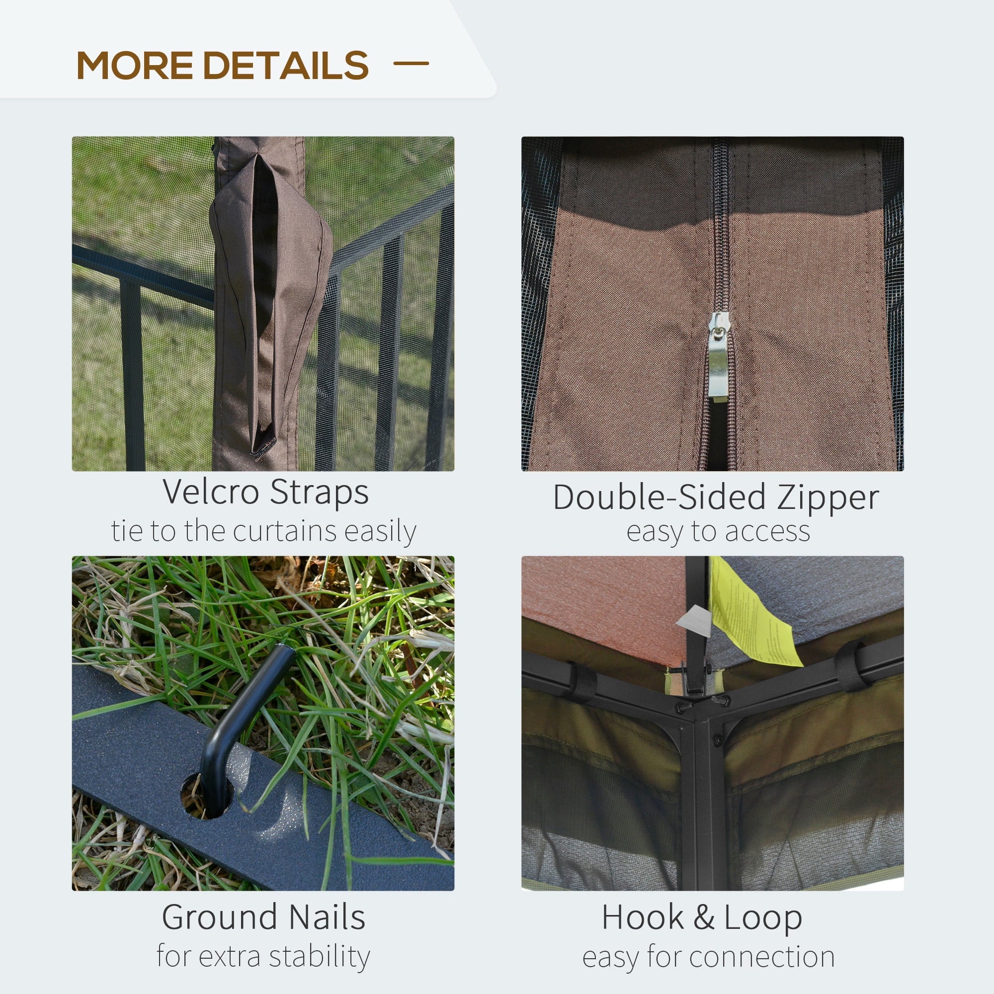 Outsunny 10'x10' Soft-top Patio Gazebo Deck Canopy, Coffee