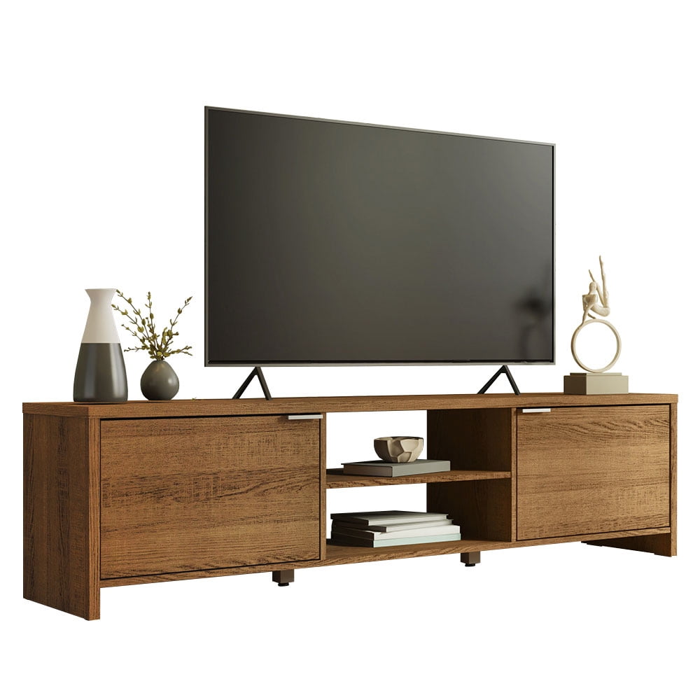 Madesa TV Stand Large Media Console with Cable Management for 65, 75 Inch Media Storage Gaming Living Room Entertainment Center Modern Wooden Television Cabinet - Rustic