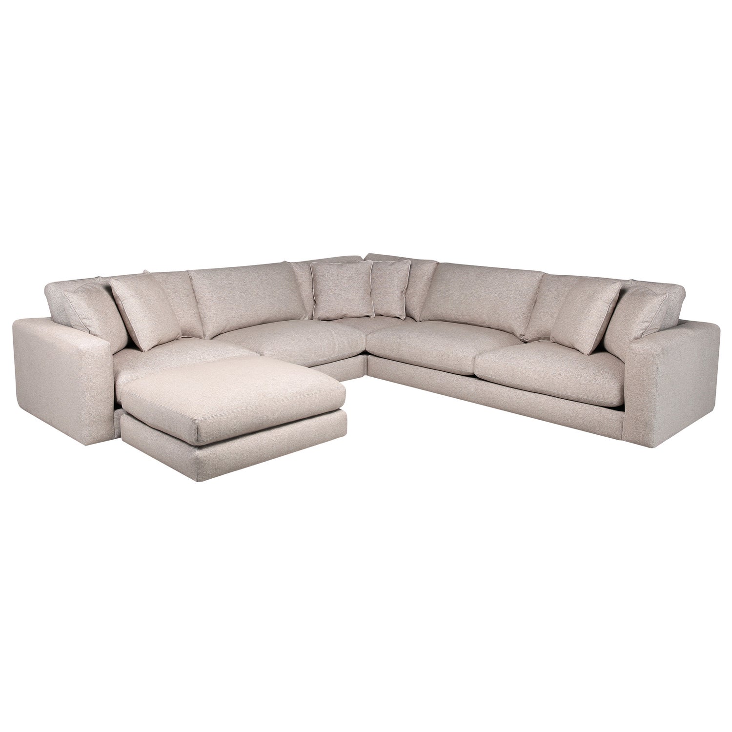 Nice Link Whitley 4-piece Fabric Sectional with Ottoman