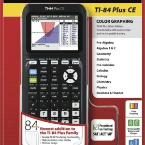 Texas Instruments TI - 84 Plus CE Graphing Calculator, Matte Black
