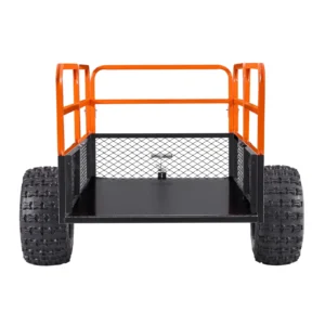 KFFKFF Garden Utility Trailer, 28 Cu. Ft. & 1800lbs, ATV UTV Trailer, Tow Behind Steel Dump Trailers, Removable Rear Panel, Heavy Duty Pull Behind Yard Trailers