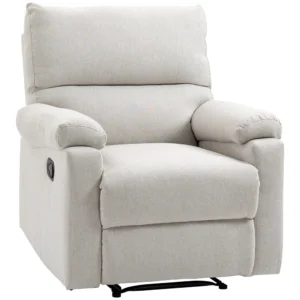 HOMCOM Recliner Sofa Manual Reclining Chair with Footrest for Living Room