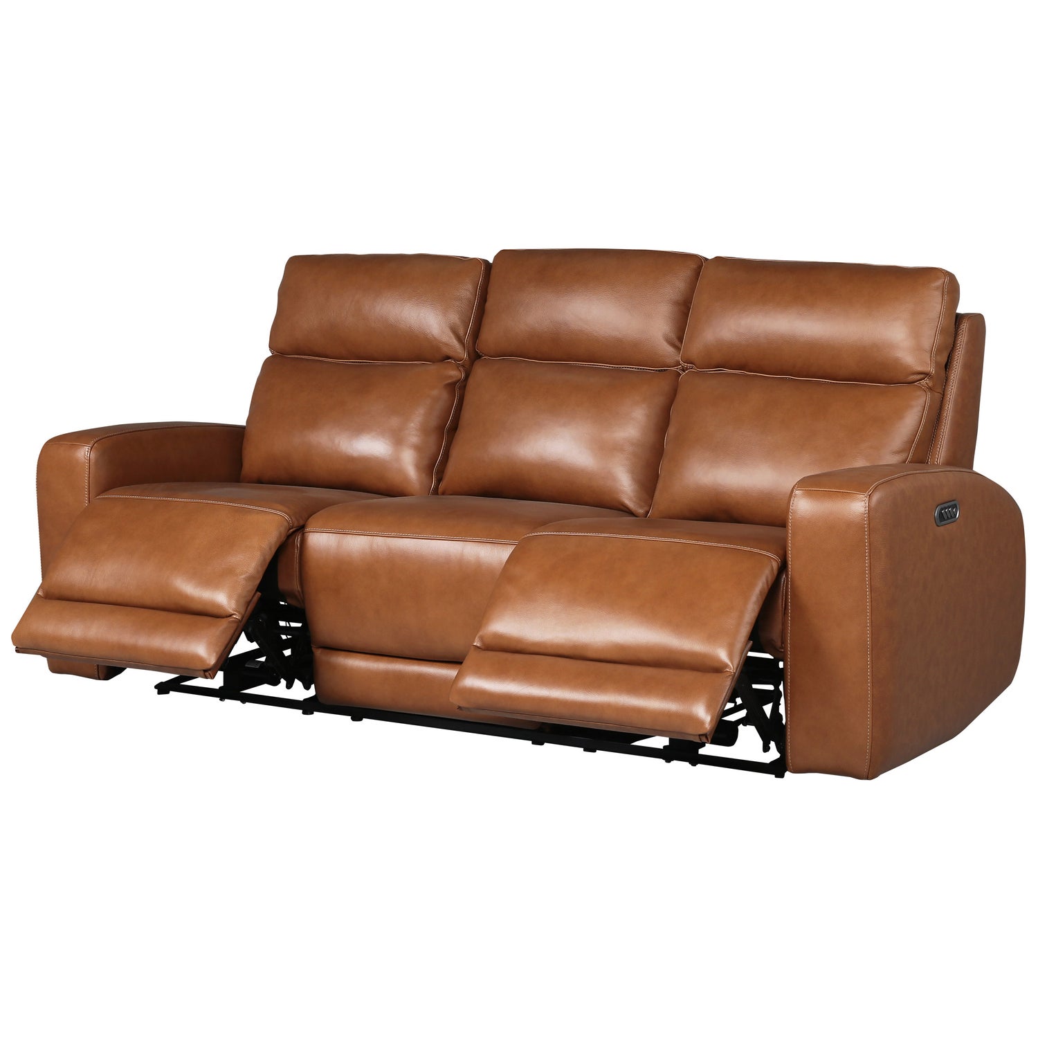 NiceLink Marlowe Top Grain Leather Power Sofa with Lumbar Support