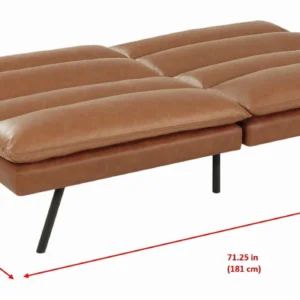 Mainstays Pillow Top Convertible Futon Sofa Bed, Twin Size, Faux Leather
