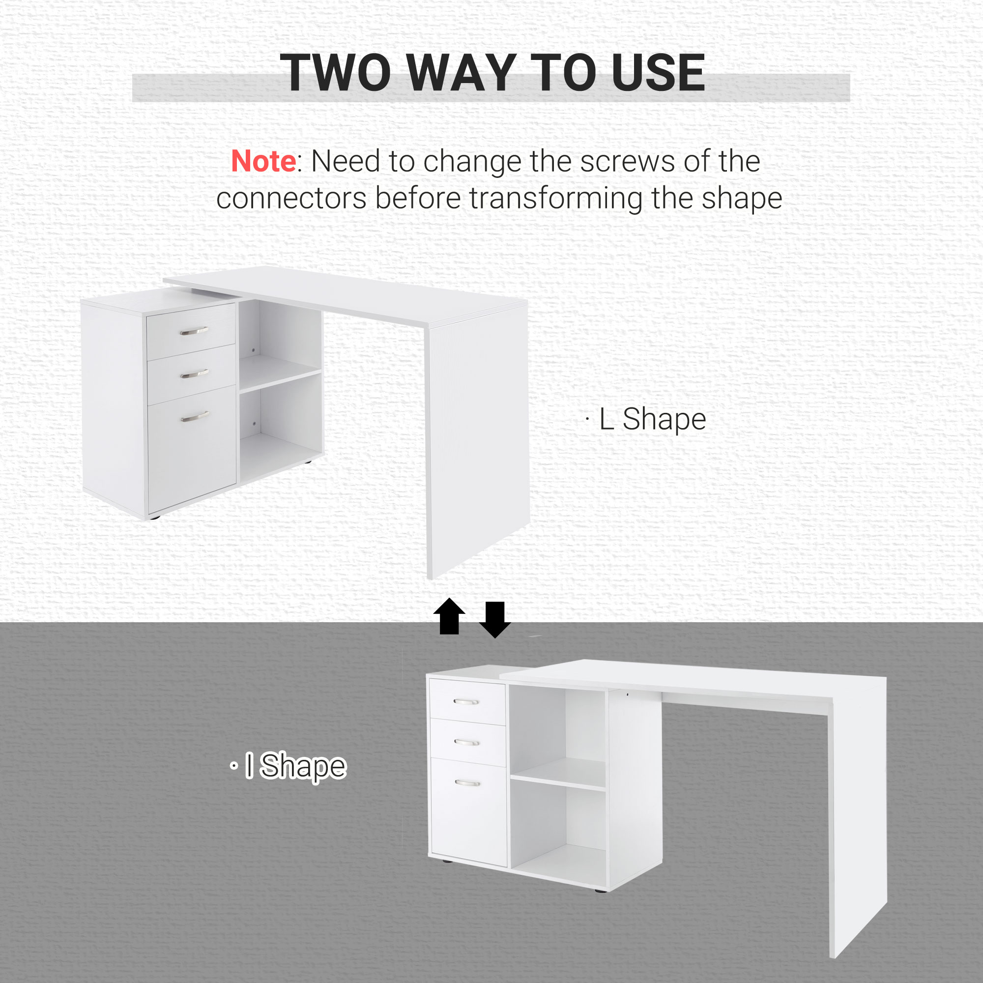 HOMCOM L-Shaped Straight Computer Desk w/ Storage Home Office Table