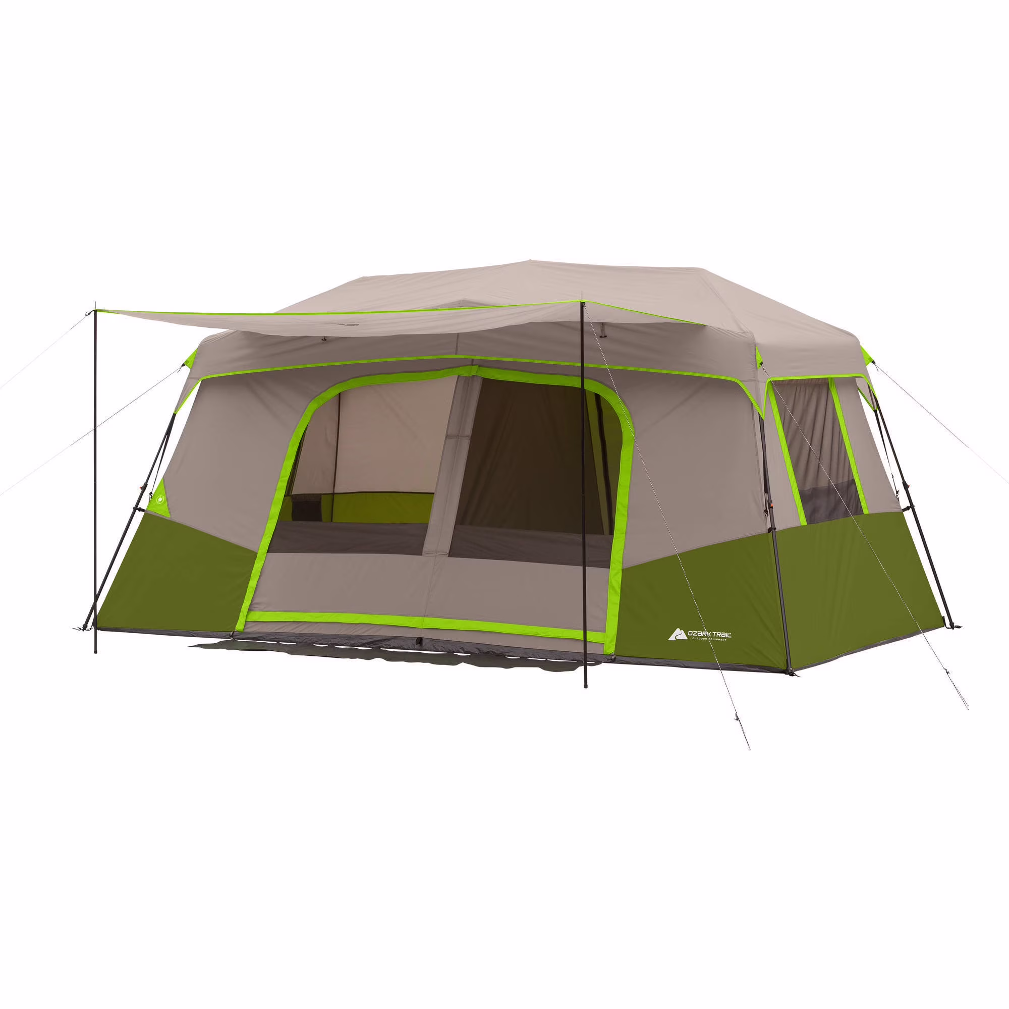 Ozark Trail 11-Person Instant Cabin Tent with Private Room -C 3-Room Family Camping Tent with Awning