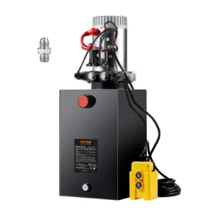 VEVOR Hydraulic Pump, 15 Quart Hydraulic Power Unit, Double Acting Dump Trailer Pump, 0.91 GPM Flow Rate, 3200 PSI Max Relief Pressure, DC 12V Hydraulic Pump for Dump Trailer Car Lifting