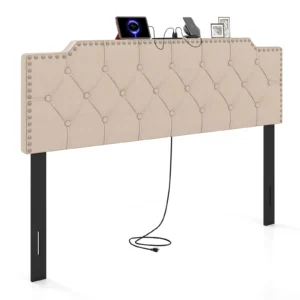 Costway Upholstered Headboard for Queen and Full Size Beds - Multiple Tufted Styles
