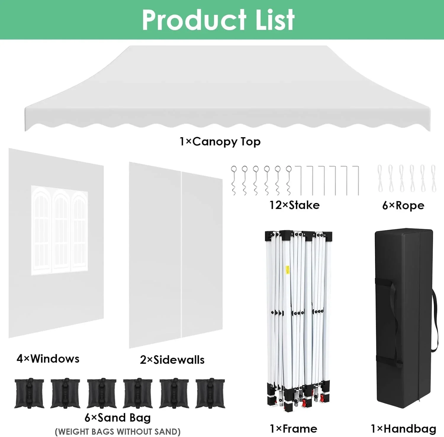LAZY BUDDY 10'x20' Pop up Canopy Tent with 6 Sidewalls, Heavy Duty Outdoor Canopy Tent Commercial Instant Folding Sun Shelter for Party, Wedding, Camping
