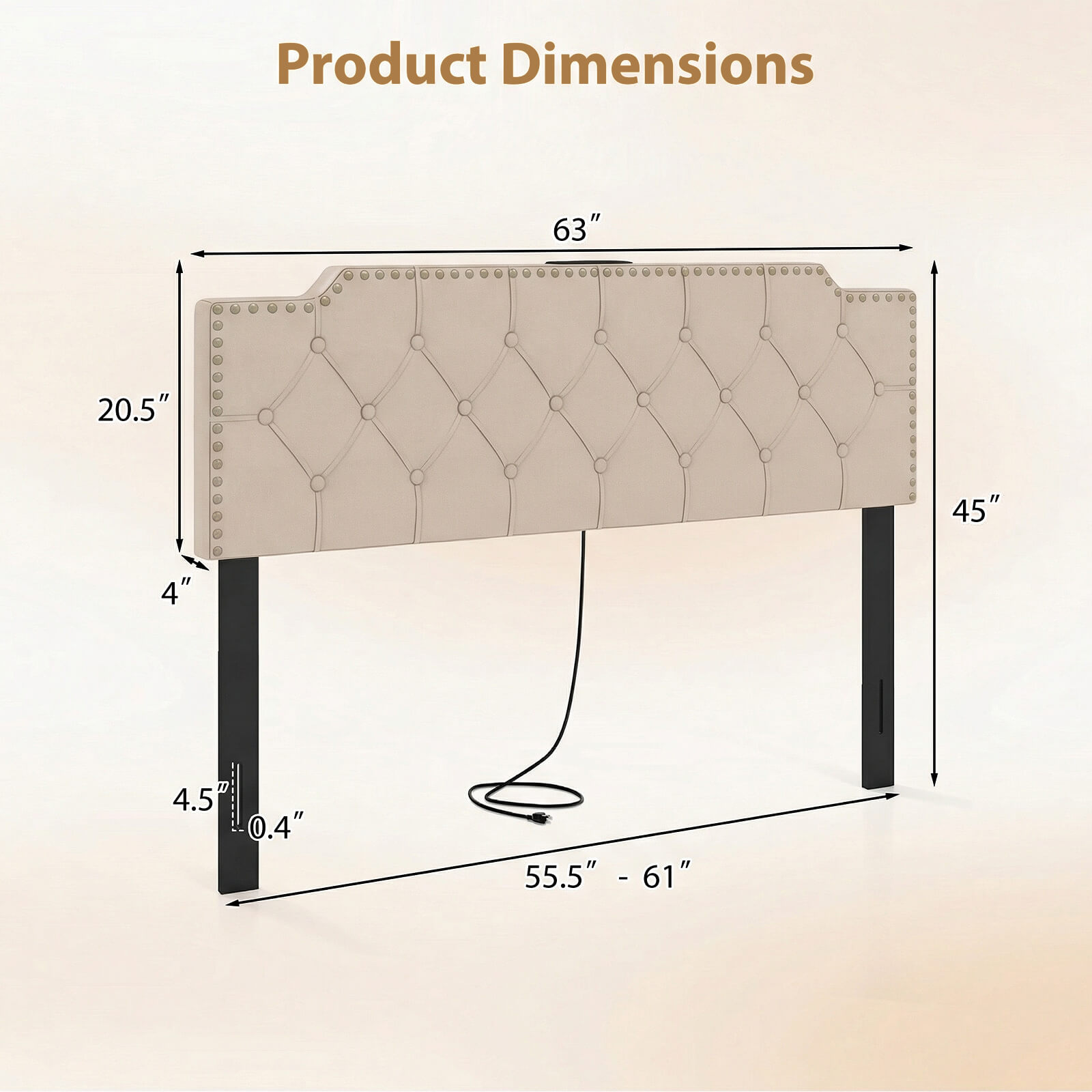 Costway Upholstered Headboard for Queen and Full Size Beds - Multiple Tufted Styles