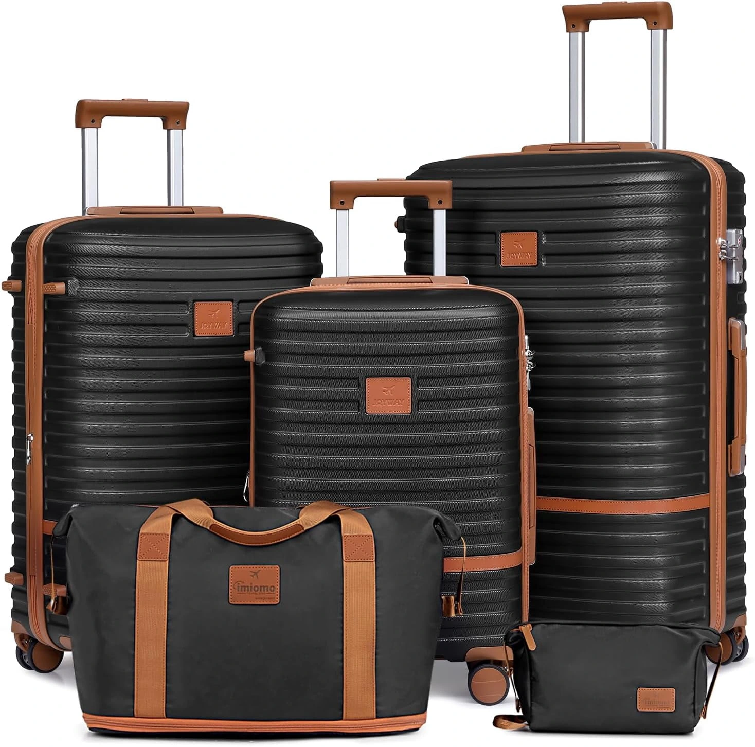Joyway - 5-Piece Luggage Sets ABS Hardside Spinner Luggage -(Expandable Suitcase20"24")28-in Checked Luggage