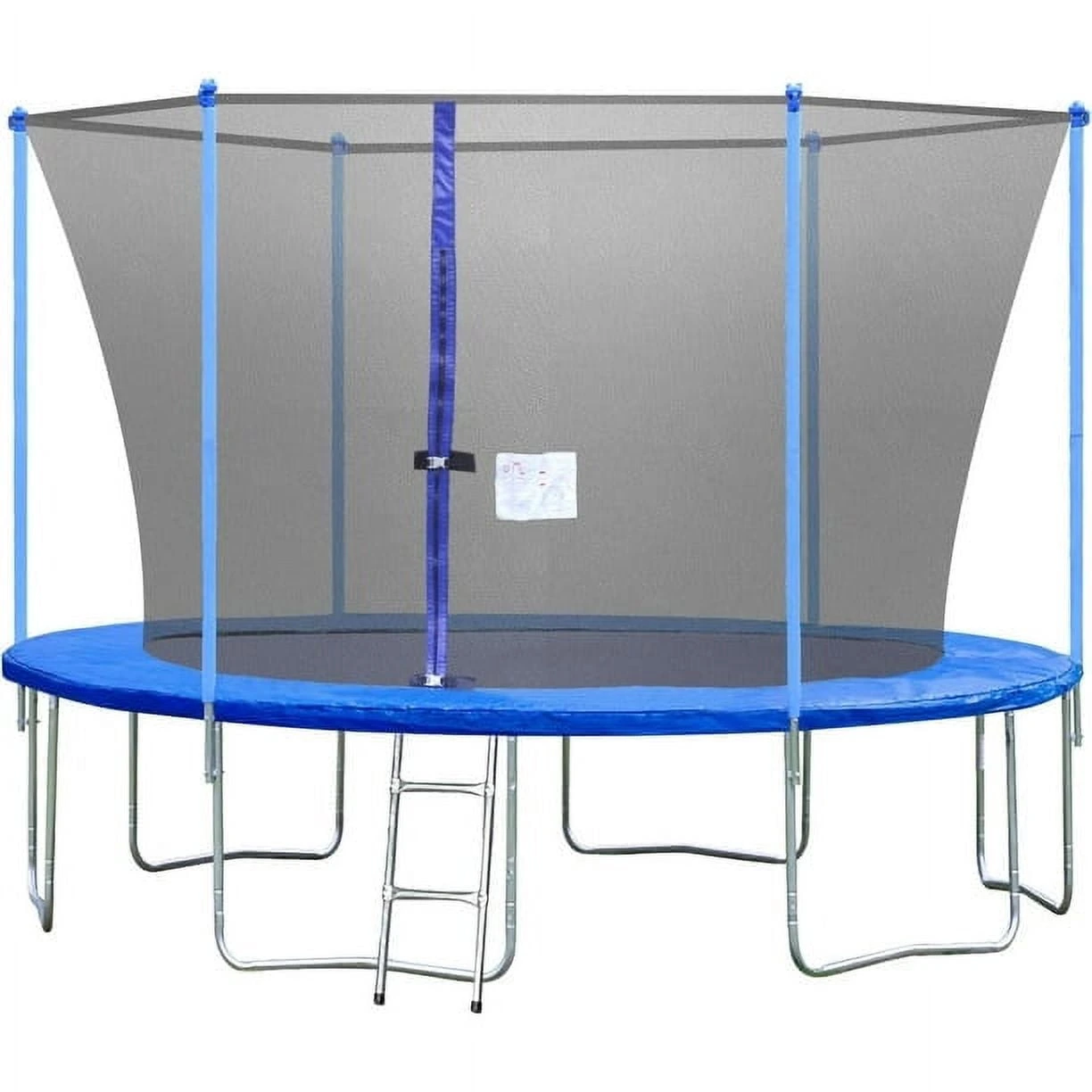 FDW Outdoor Trampoline with Enclosure, 12-Foot Fitness Trampoline for Children, PVC Spring Cover Padding, Black