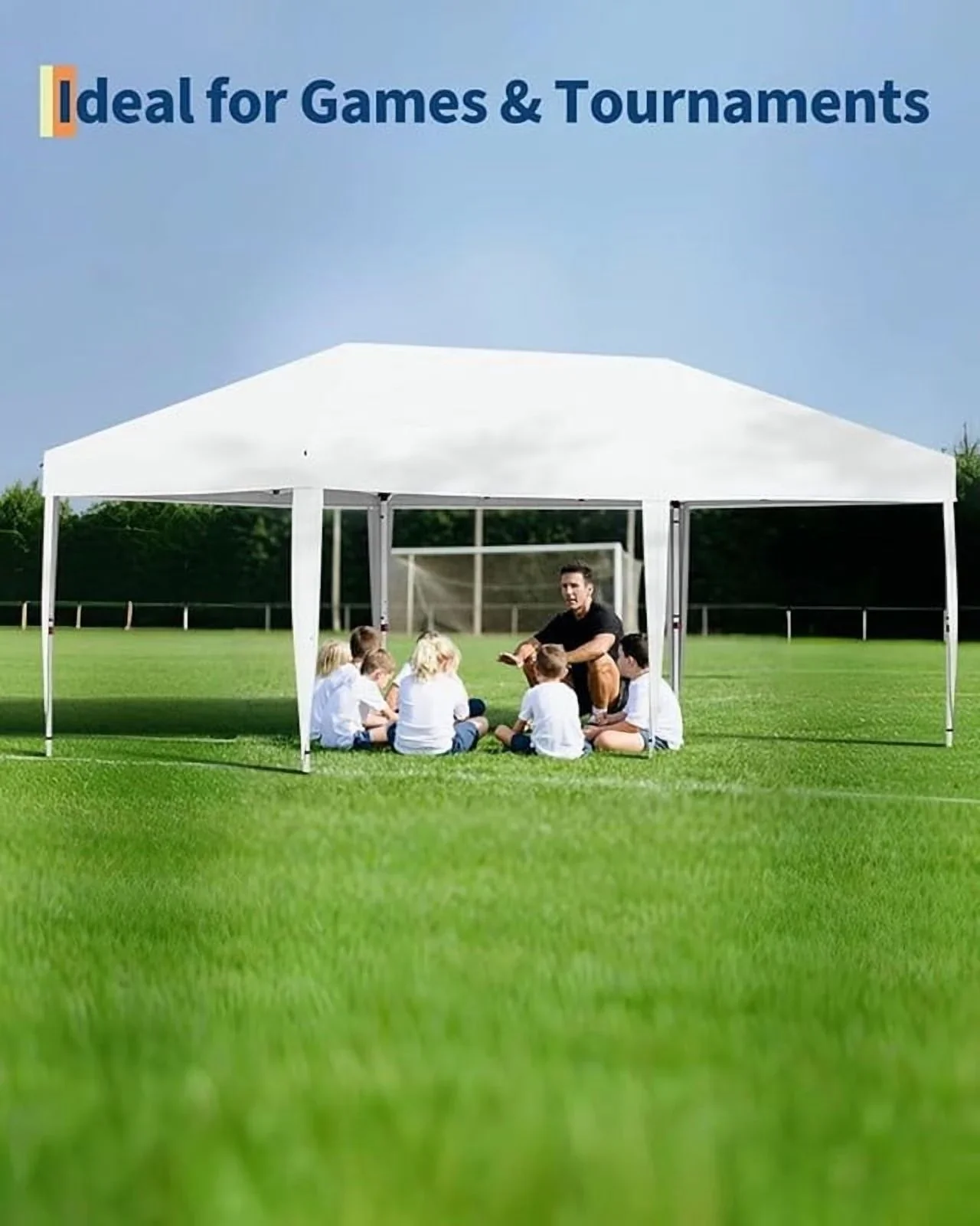 10x20 Pop Up Canopy Tent with 4 Sidewalls, Heavy Duty Outdoor Canopy UPF 50+ All Season Waterproof Commercial Street Vendors Party Tents with Roller Bag, 8 Stakes & 6 Sandbags,Khaki