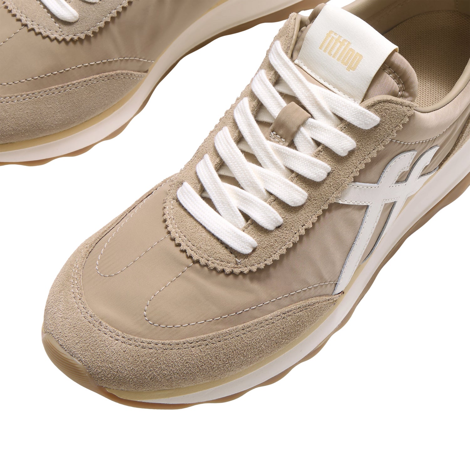 FitFlop Women’s Retro-Q FF Fabric and Suede Sneakers