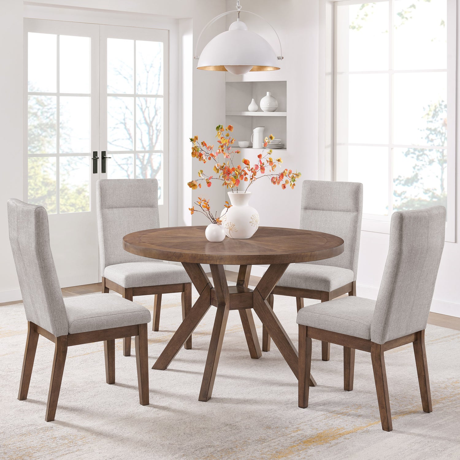 Bayside Furnishings - Kaelyn 5-piece Dining Room Set, 122 cm (48 in.) Diameter
