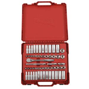 Milwaukee 3/8 in. Drive SAE/Metric Ratchet and Socket Mechanics Tool Set (56-Piece) C64