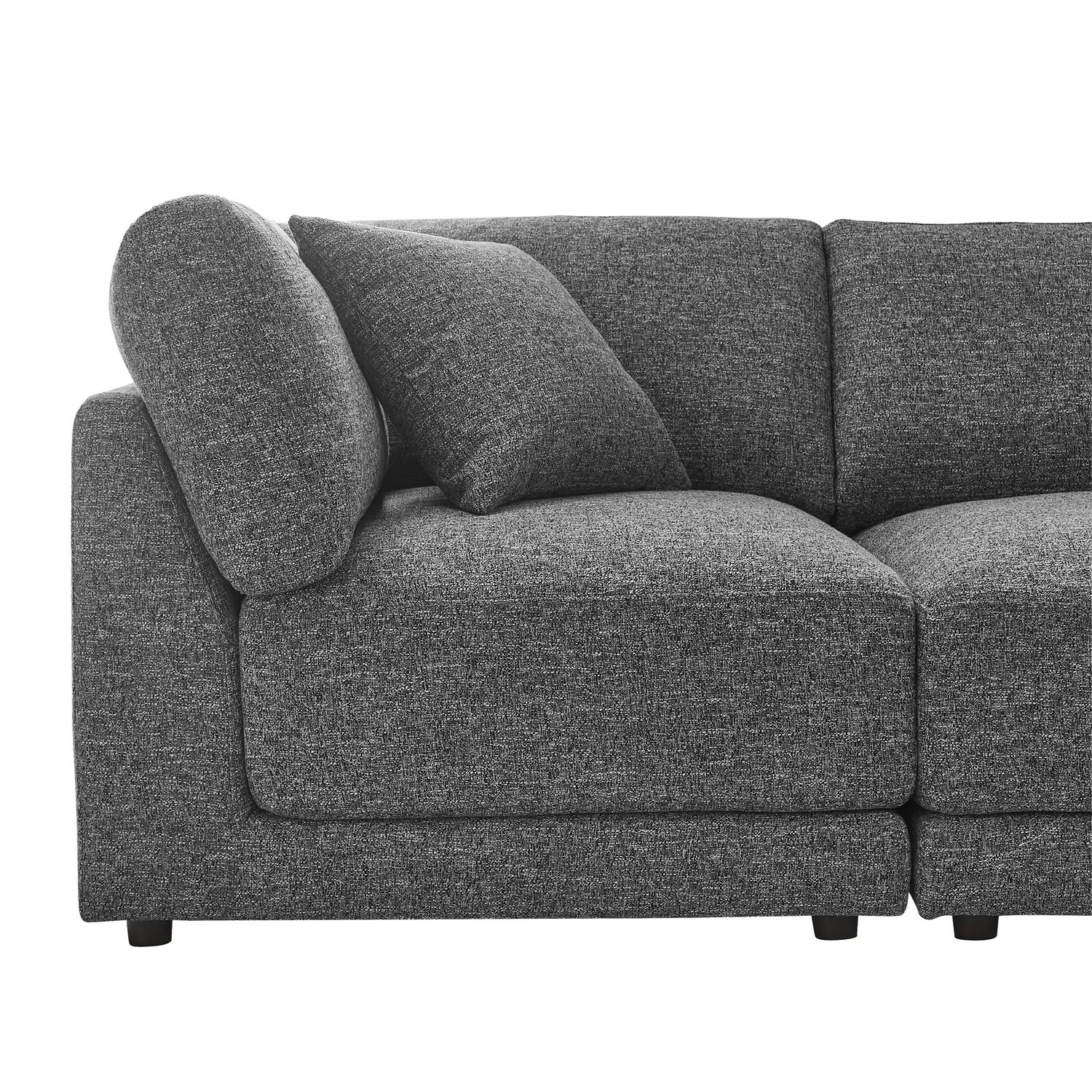 Aiden & Ivy Dayna 4-piece Modular Fabric Sofa with Ottoman